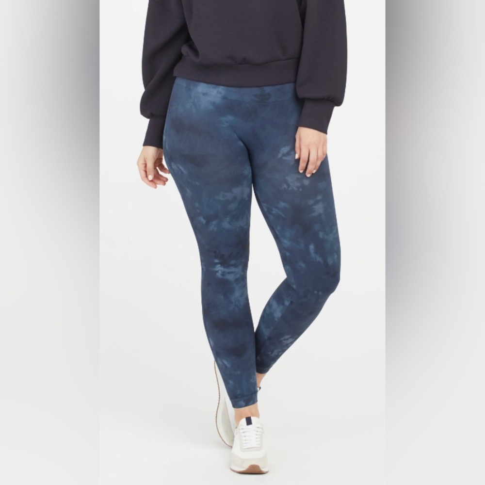 Spanx Ecocare Ankle Legging, Deep Blue Tie Dye, sz S